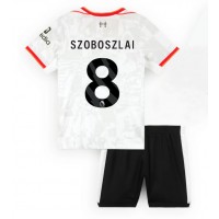 Camisa de Futebol Liverpool Dominik Szoboszlai #8 Equipamento Alternativo Infantil 2024-25 Manga Curta (+ Calças curtas)